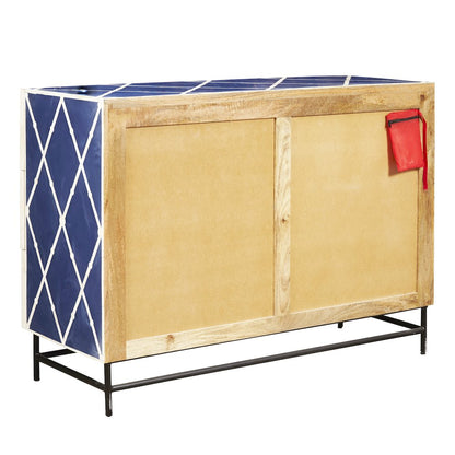 Navy Blue 3-Drawer Accent Chest