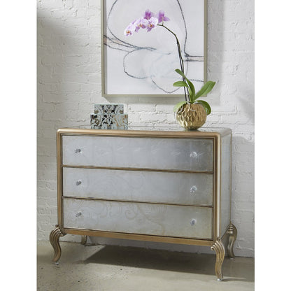 Three Drawer Eglomise Accent Chest