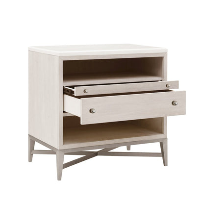 Ashby Place Accent Nightstand with Center Drawers and USB-C Port