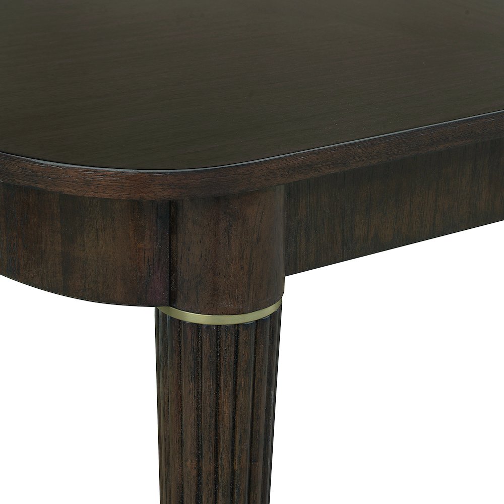 Asher Park Leg Dining Table, Piano Brown Finish