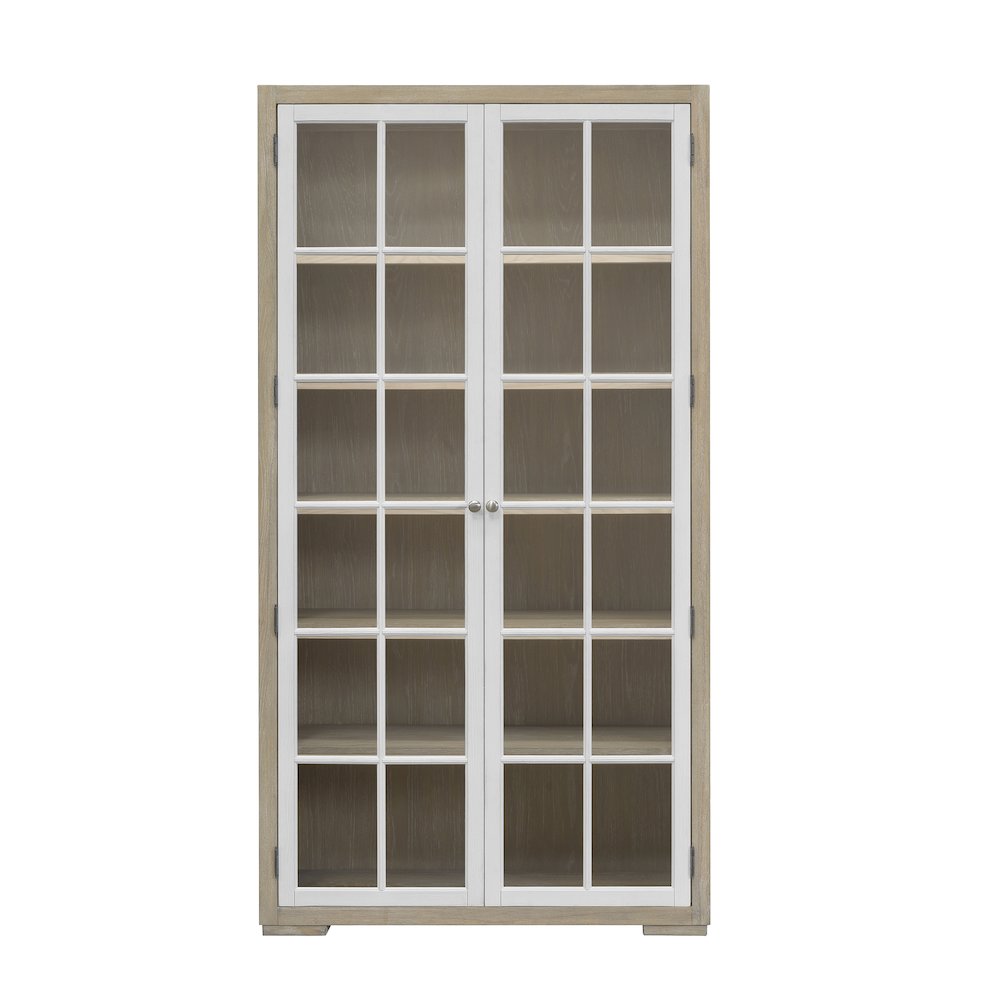 Contemporary 5-Shelf Glass Door Bookcase