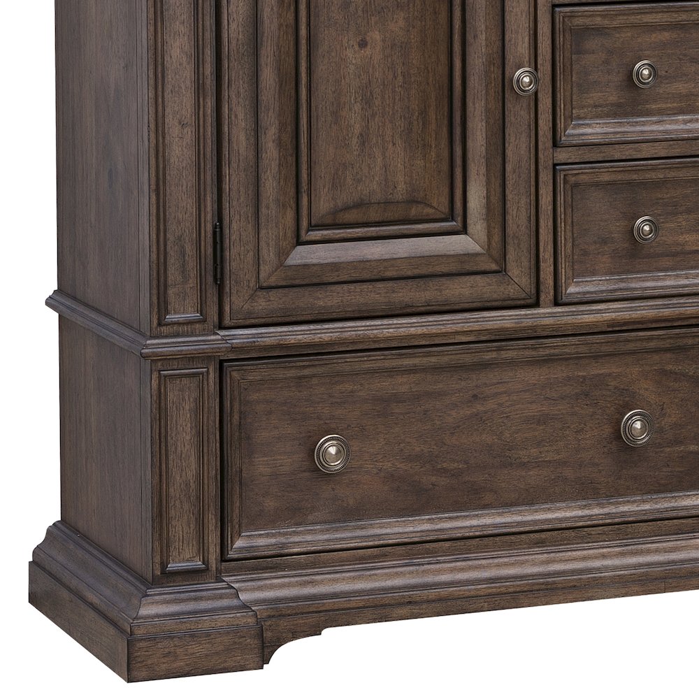 Woodbury 5-Drawer, 2 Cabinet Dresser & Mirror Set in Cowboy Boots Brown