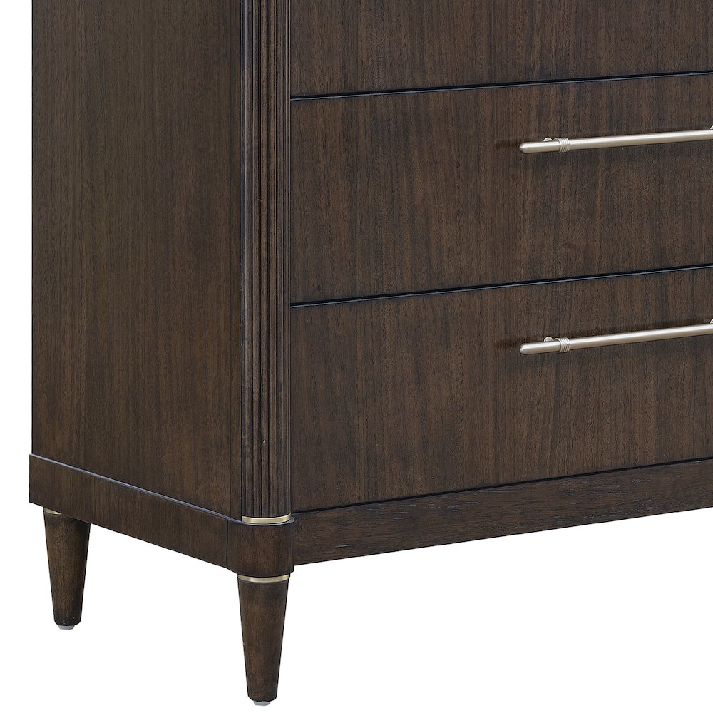 Asher Park 6 Drawer Chest, Piano Brown Finish