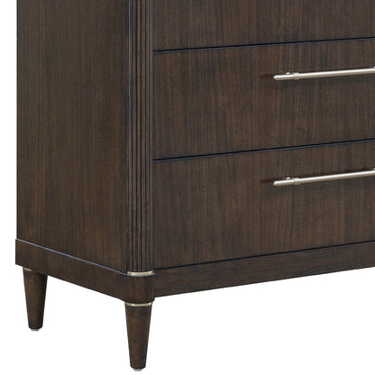 Asher Park 6 Drawer Chest, Piano Brown Finish