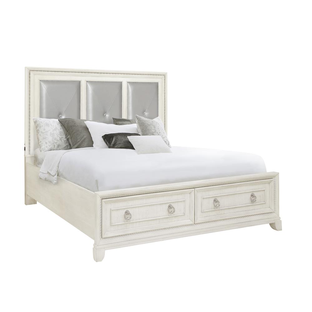 Orleans King Upholstered Storage Bed with LED Lights