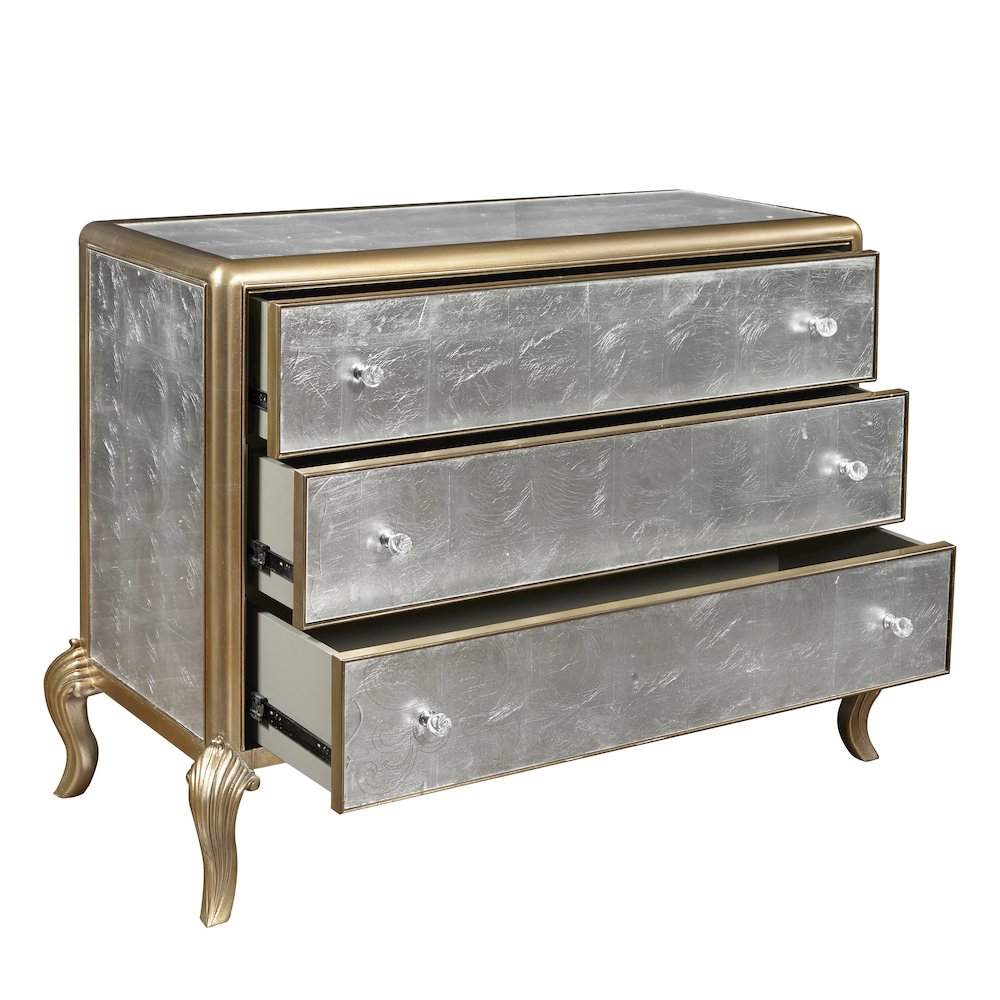 Three Drawer Eglomise Accent Chest