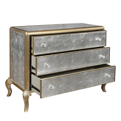 Three Drawer Eglomise Accent Chest