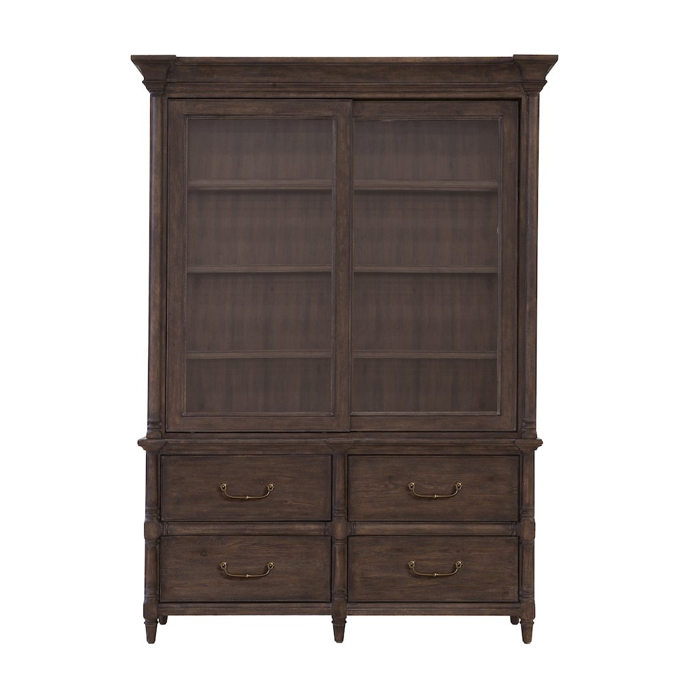Revival Row Sliding Door Display Cabinet with Storage Drawers