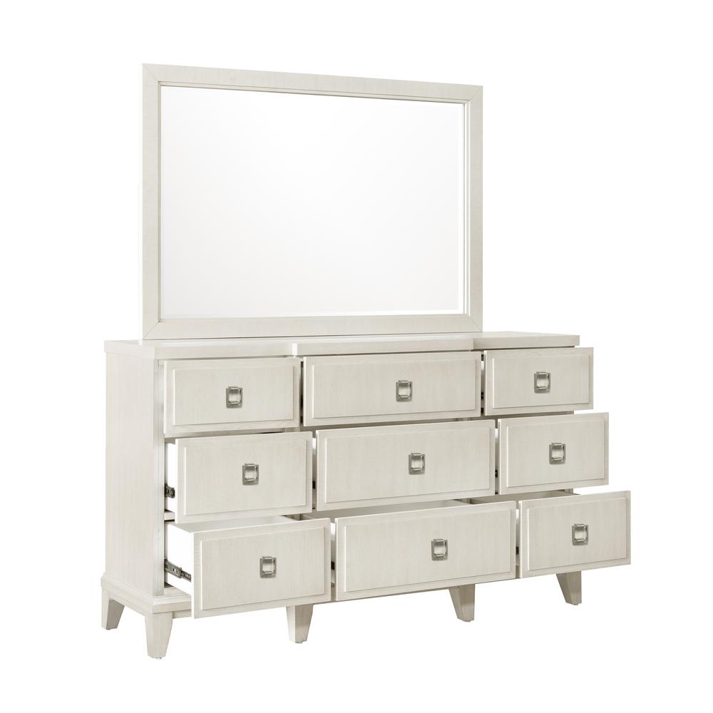 Madison 9-Drawer Dresser in a Grey-White Wash Finish