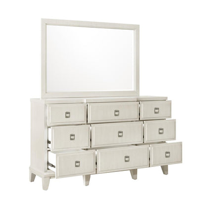 Madison 9-Drawer Dresser in a Grey-White Wash Finish