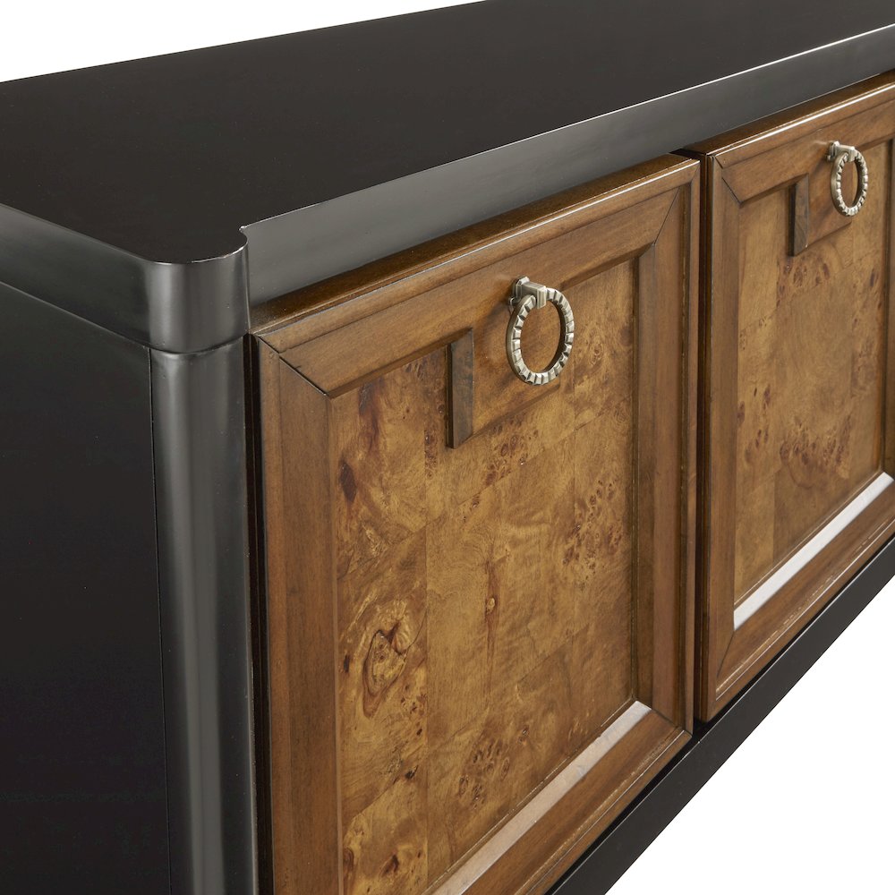4-Door Mid-Century Modern Console with Shelves