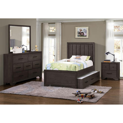 7 Drawer Kids Dresser in Espresso Brown