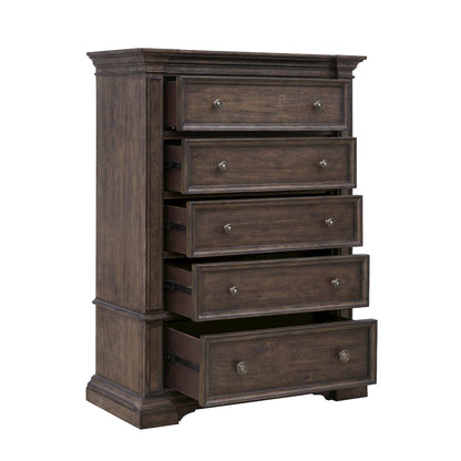Woodbury Five Drawer Chest in Cowboy Boots Brown
