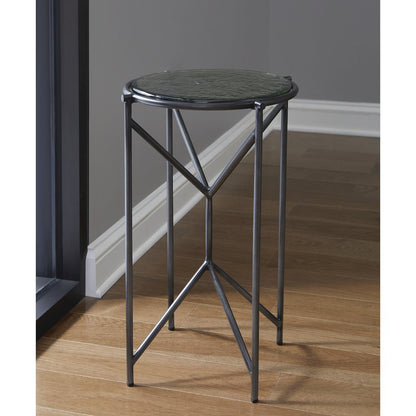 Metal Spot Table with Glass Top