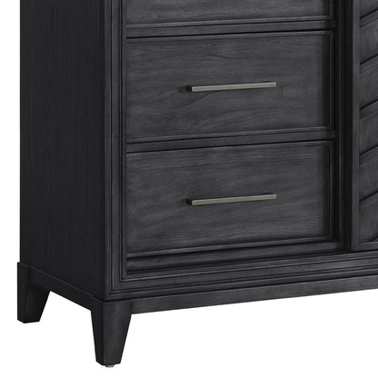 Lenox 5-Drawer Sliding Door Chest with Storage