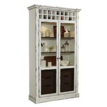 Display Curio Cabinet with Wine Storage in Antique White