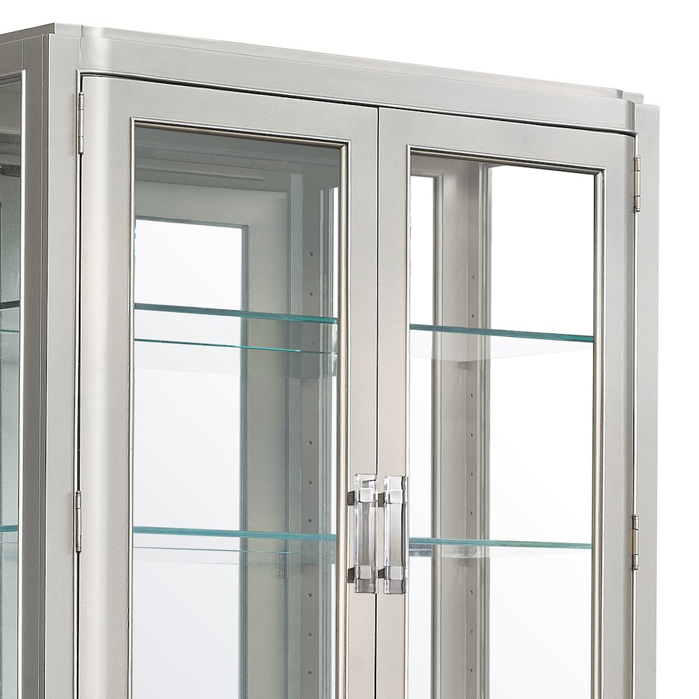 Zoey Glass Door China Cabinet with Drawers