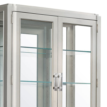 Zoey Glass Door China Cabinet with Drawers