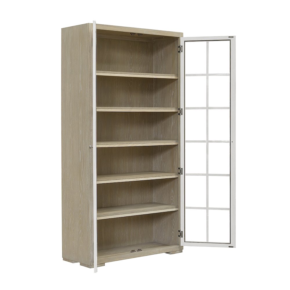 Contemporary 5-Shelf Glass Door Bookcase