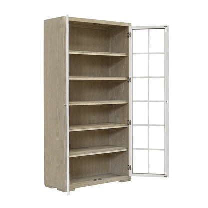 Contemporary 5-Shelf Glass Door Bookcase