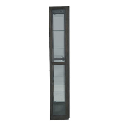 Contemporary Side Entry Curio Cabinet, Dark Wood Finish