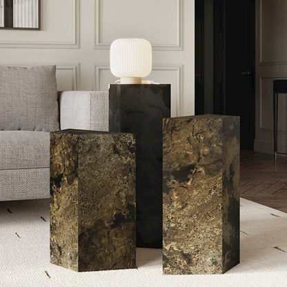 Compostela and San Juan Slate Pedestal - Set of 3