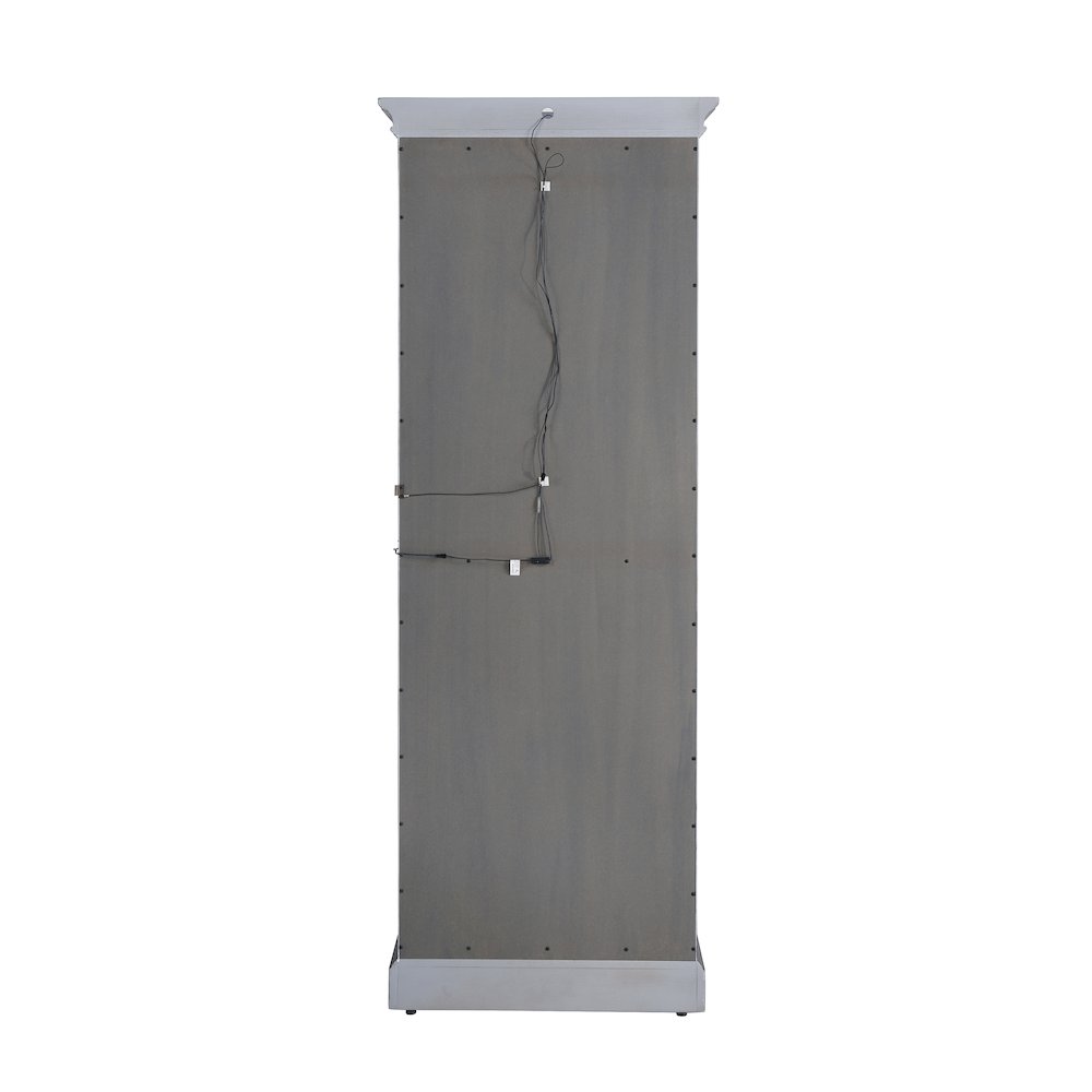 Side Entry Accent Curio, Gray Finish