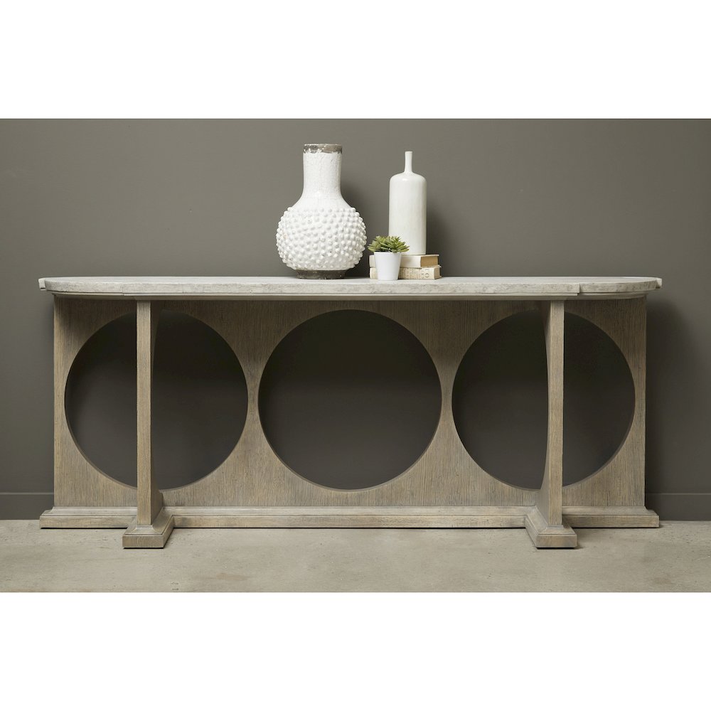 Modern Entryway Console Table with Concrete Top