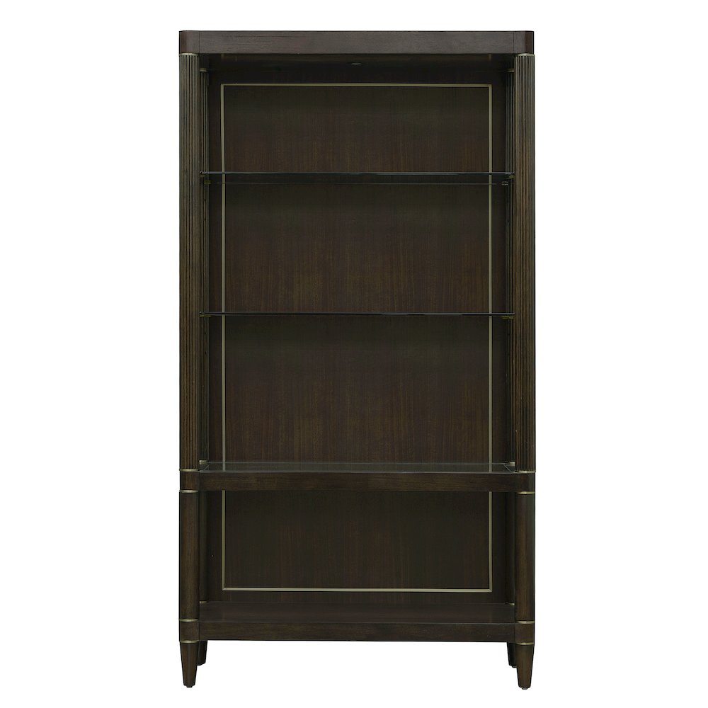 Asher Park Open Shelf Etagere, Piano Brown Finish