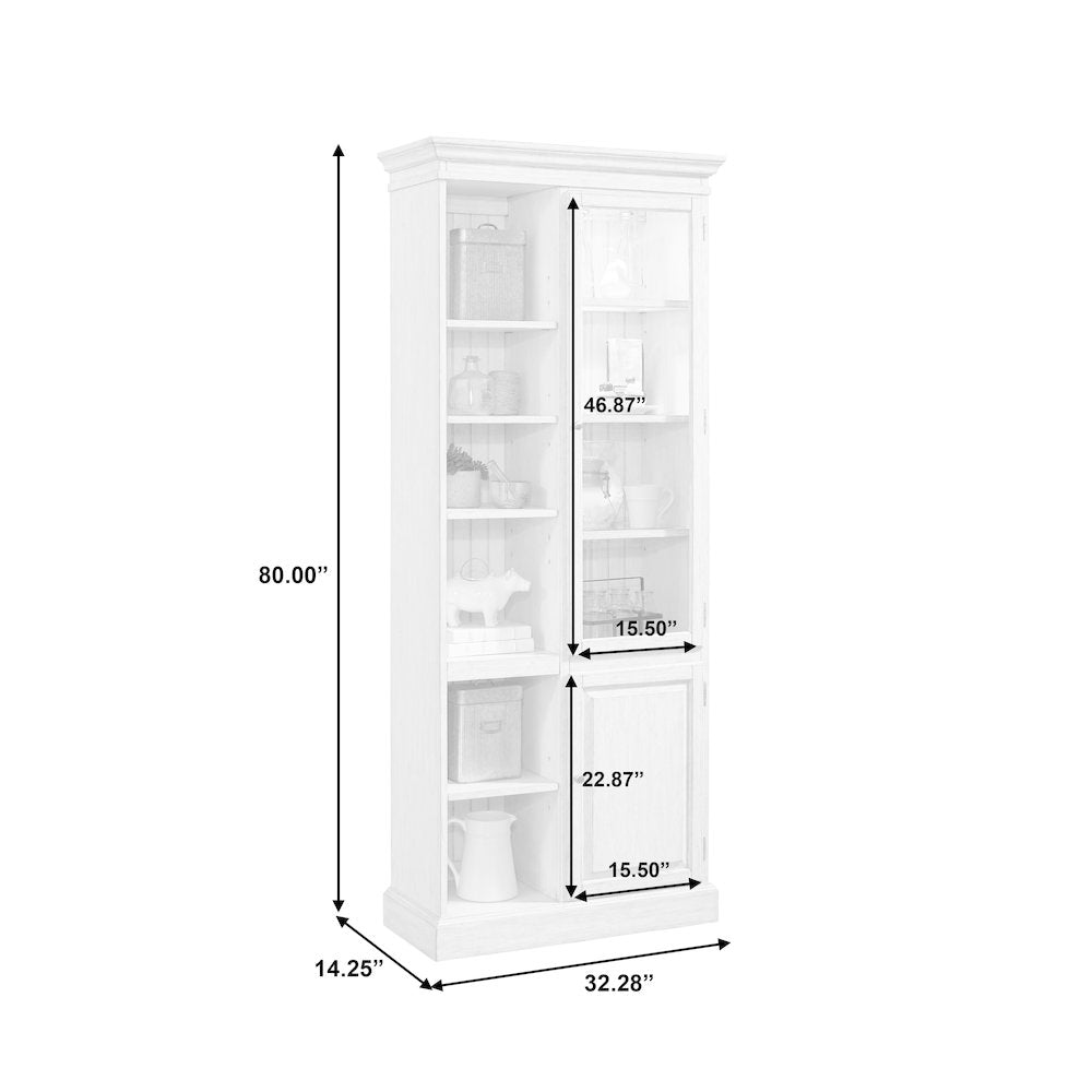 Display Curio Cabinet in Light Gray