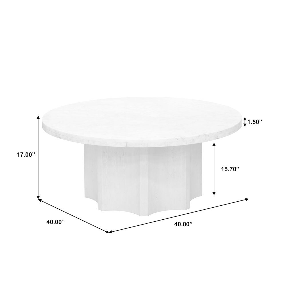 40" Round Cocktail Table with Marble Top