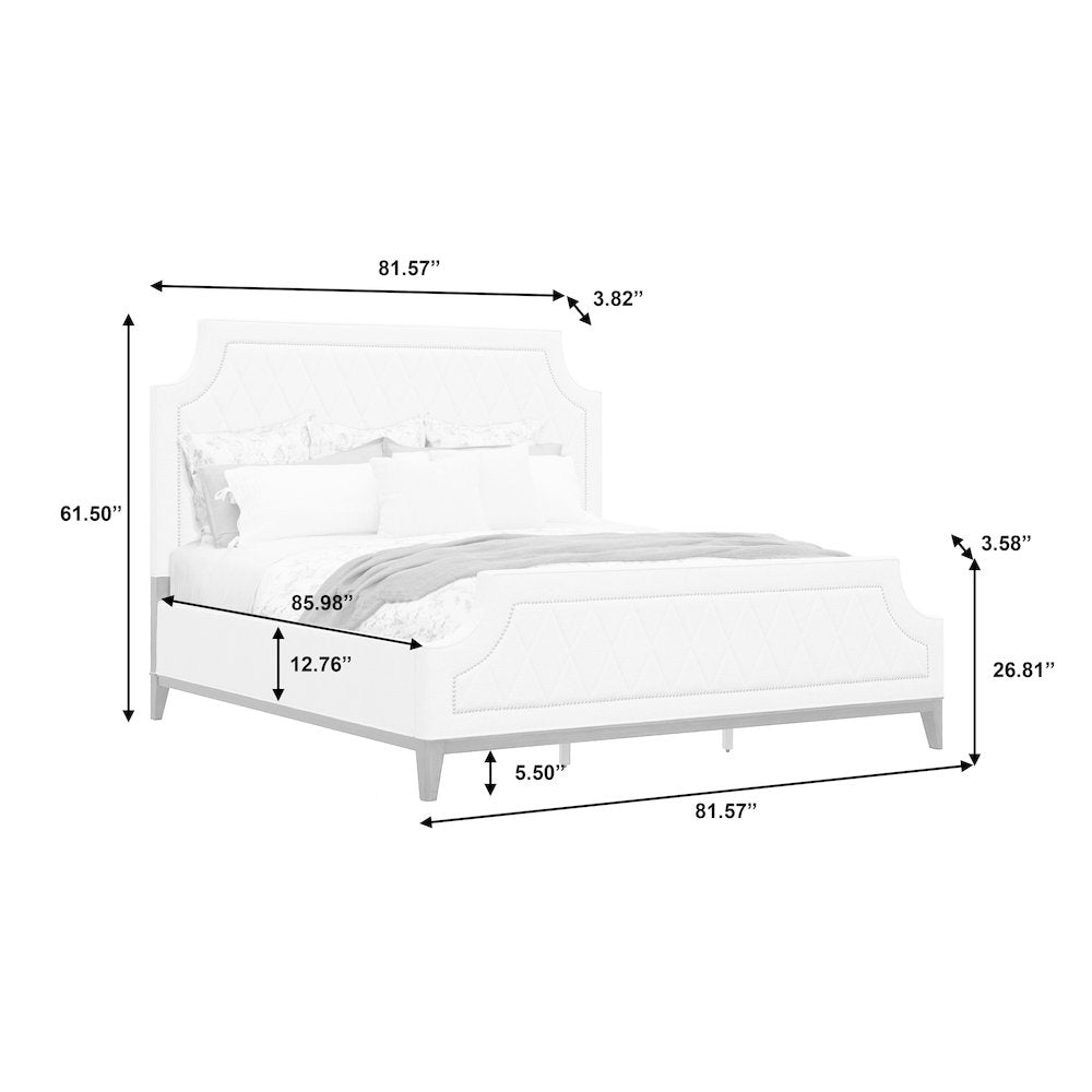 Asher Park California King Upholstered Bed, Piano Brown Finish