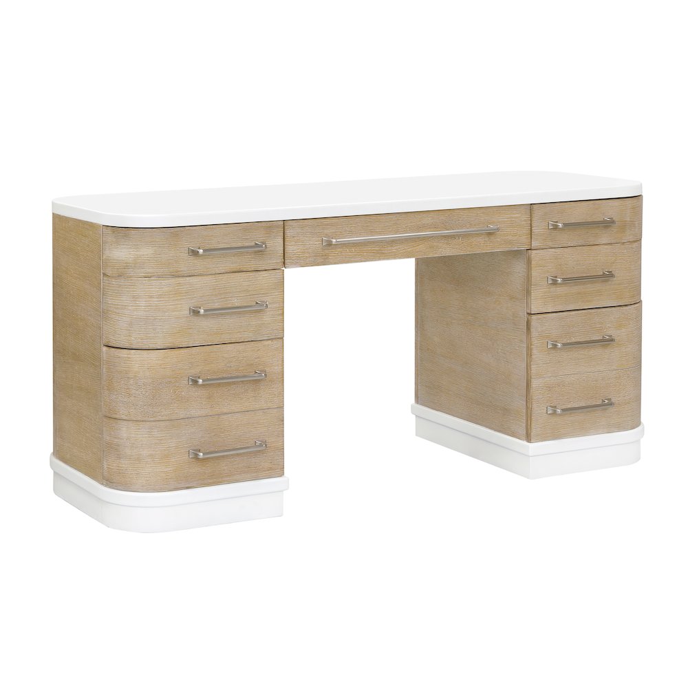 Two-Toned 7 Drawer Writing Desk