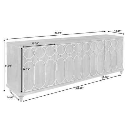 4-Door Console with Tray Drawers