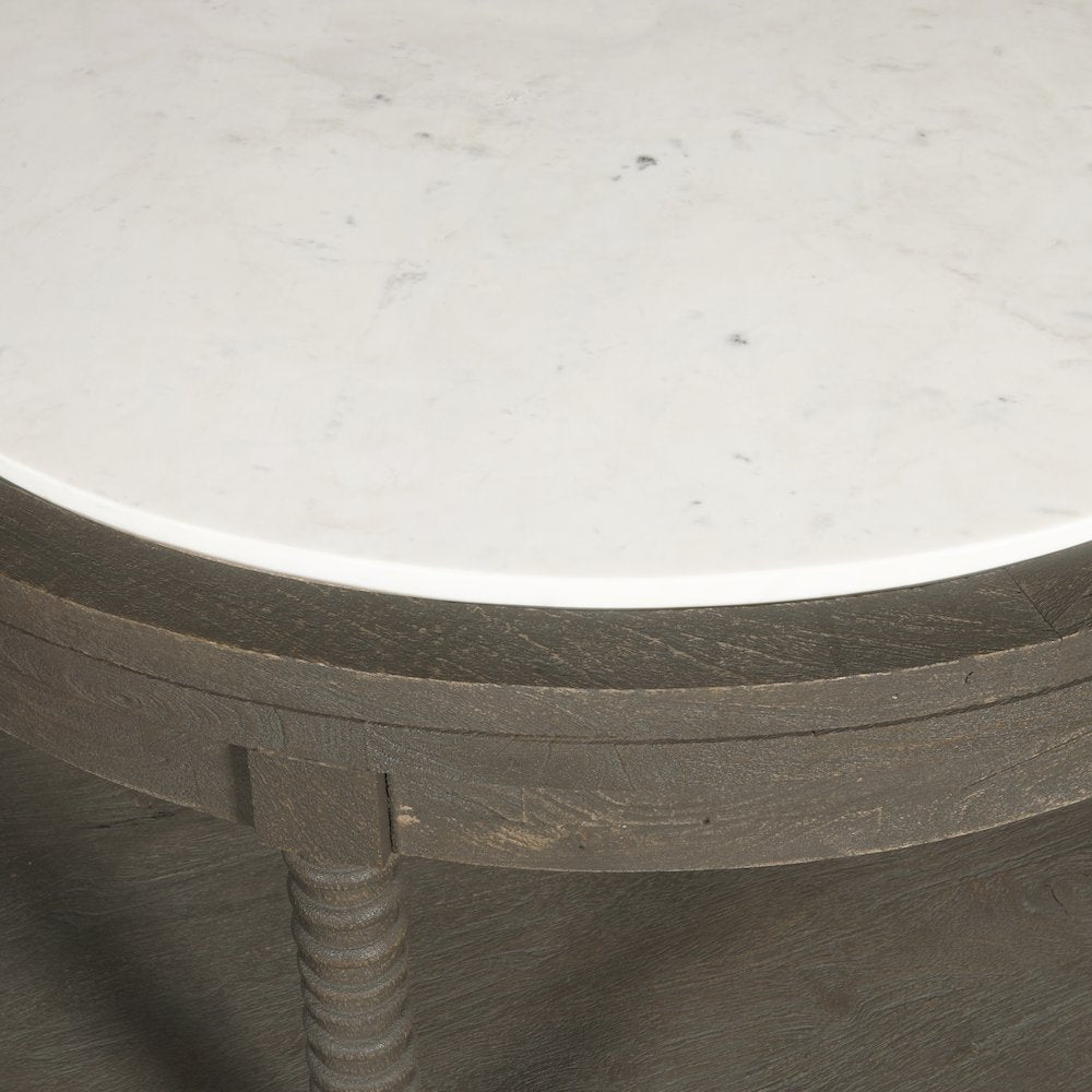 Round Cocktail Table with Marble Top