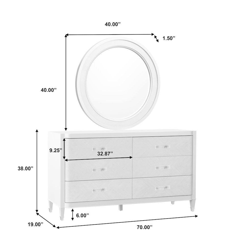Zoey Round Beveled Mirror