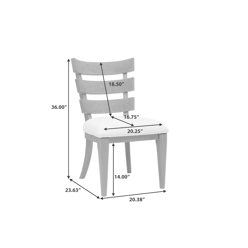 West End Loft Wood Back Side Chair 2/ctn