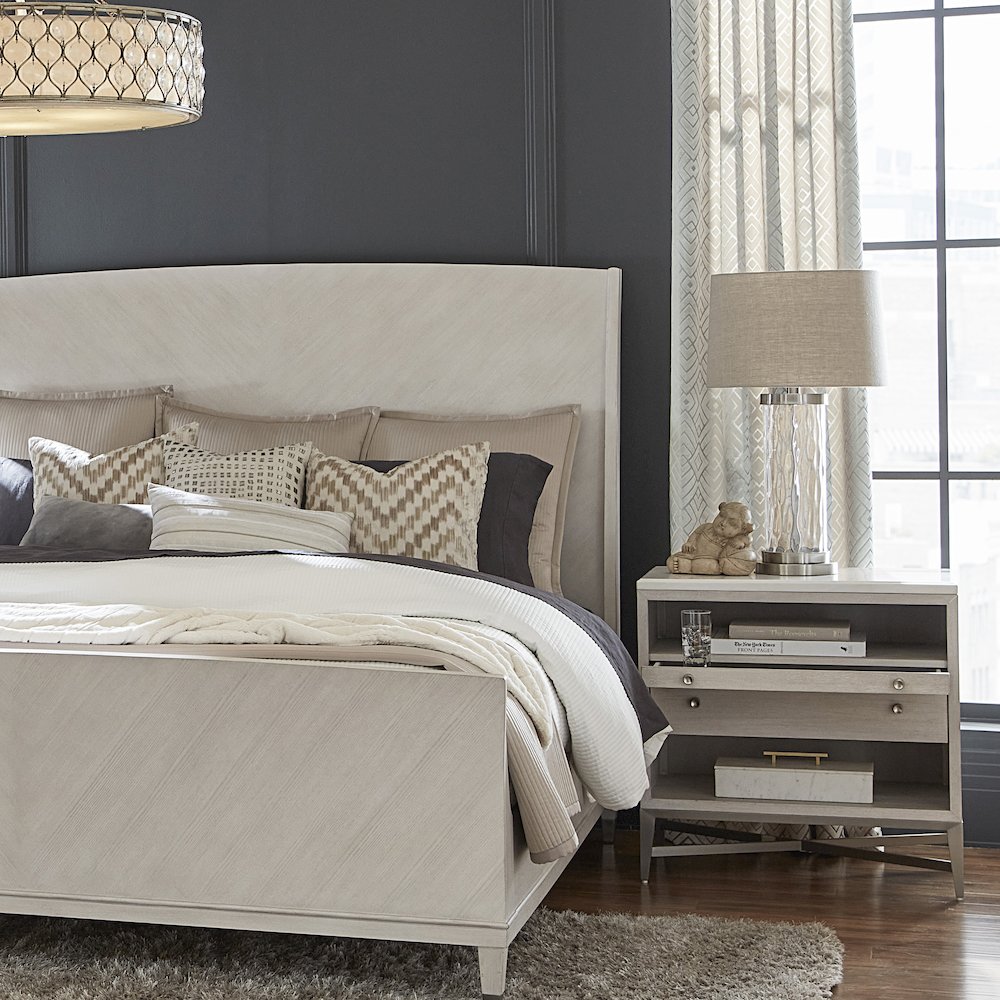 Ashby Place Accent Nightstand with Center Drawers and USB-C Port