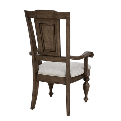 Woodbury Wooden Arm Chair in Cowboy Boots Brown
