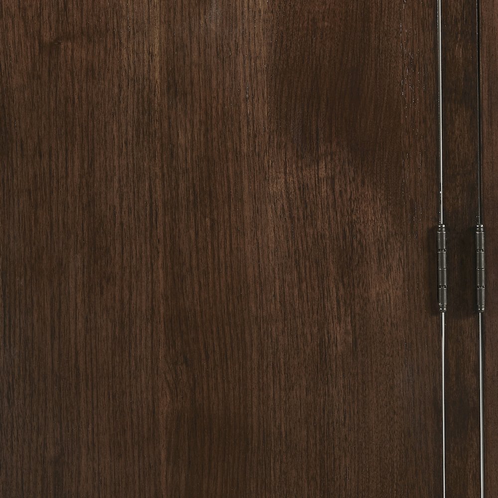 Modern Wood Bar Cabinet with Glass Doors and Storage Drawers