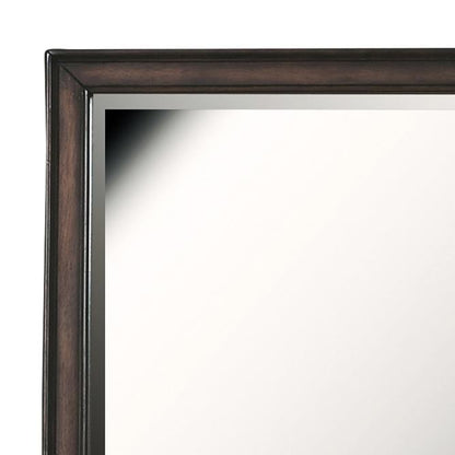 Kids Beveled Dresser Mirror in Espresso Brown