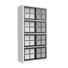 Contemporary 4-Shelf Sliding Door Bookcase