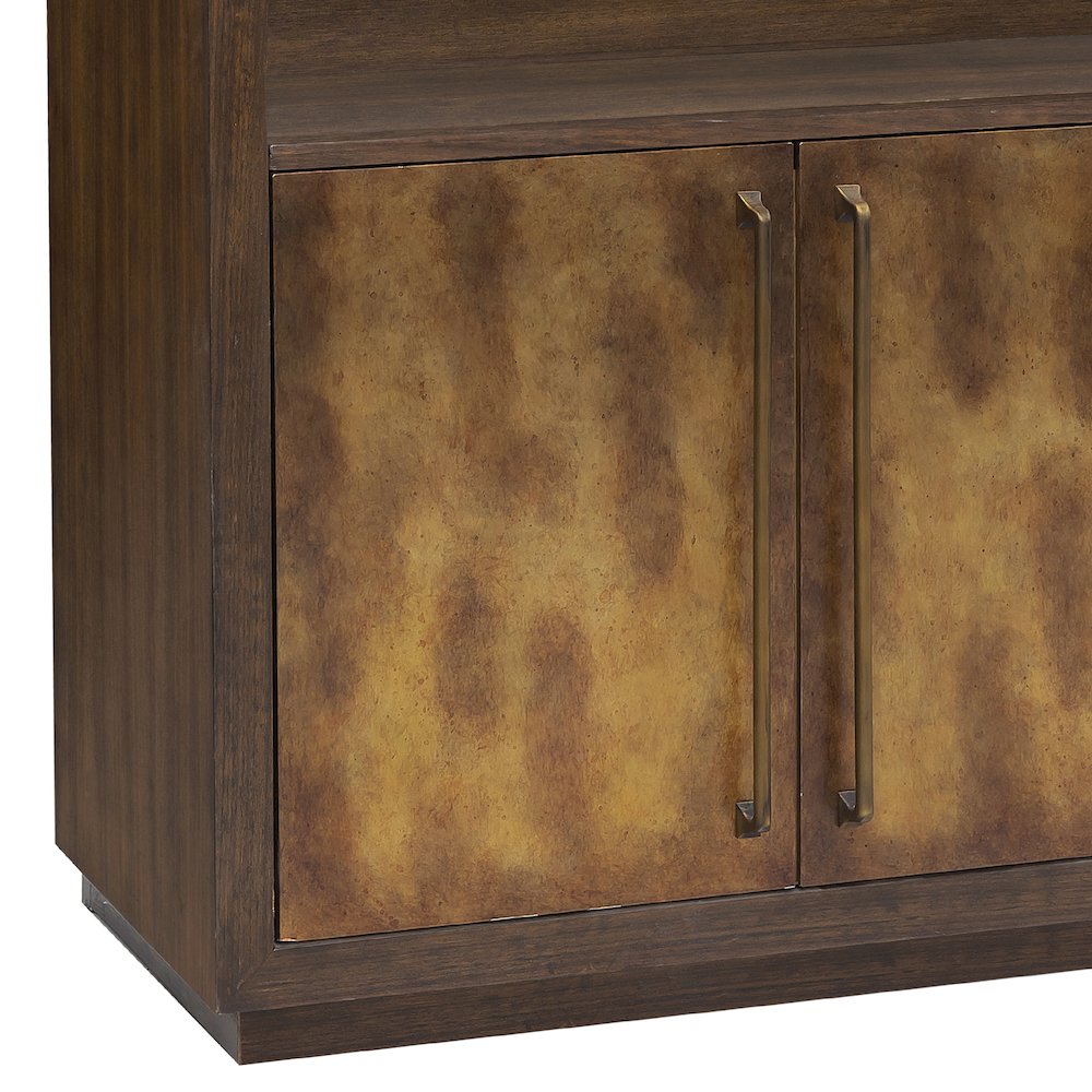 3 Door Bar Cabinet with Glass Shelves