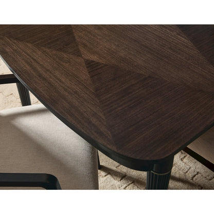 Asher Park Leg Dining Table, Piano Brown Finish