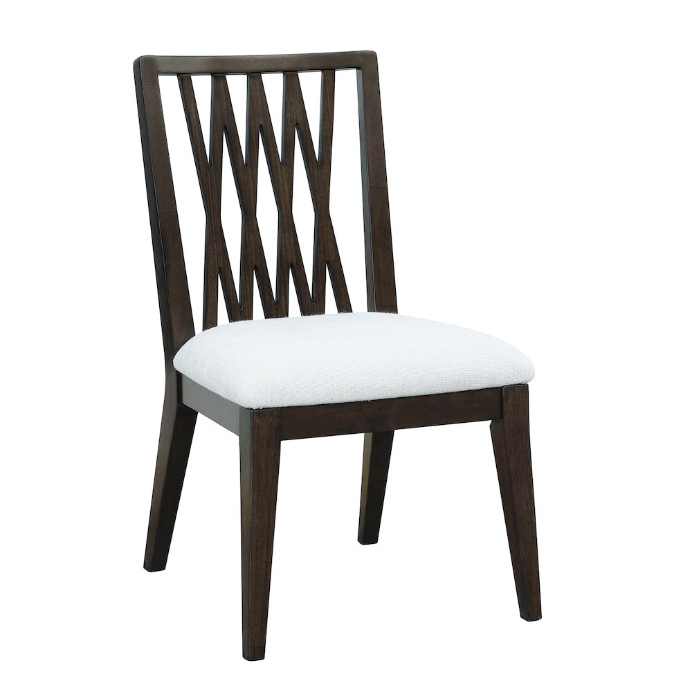 Asher Park Wood Back Side Chair, Piano Brown Finish