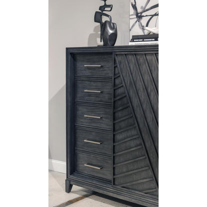 Lenox 5-Drawer Sliding Door Chest with Storage