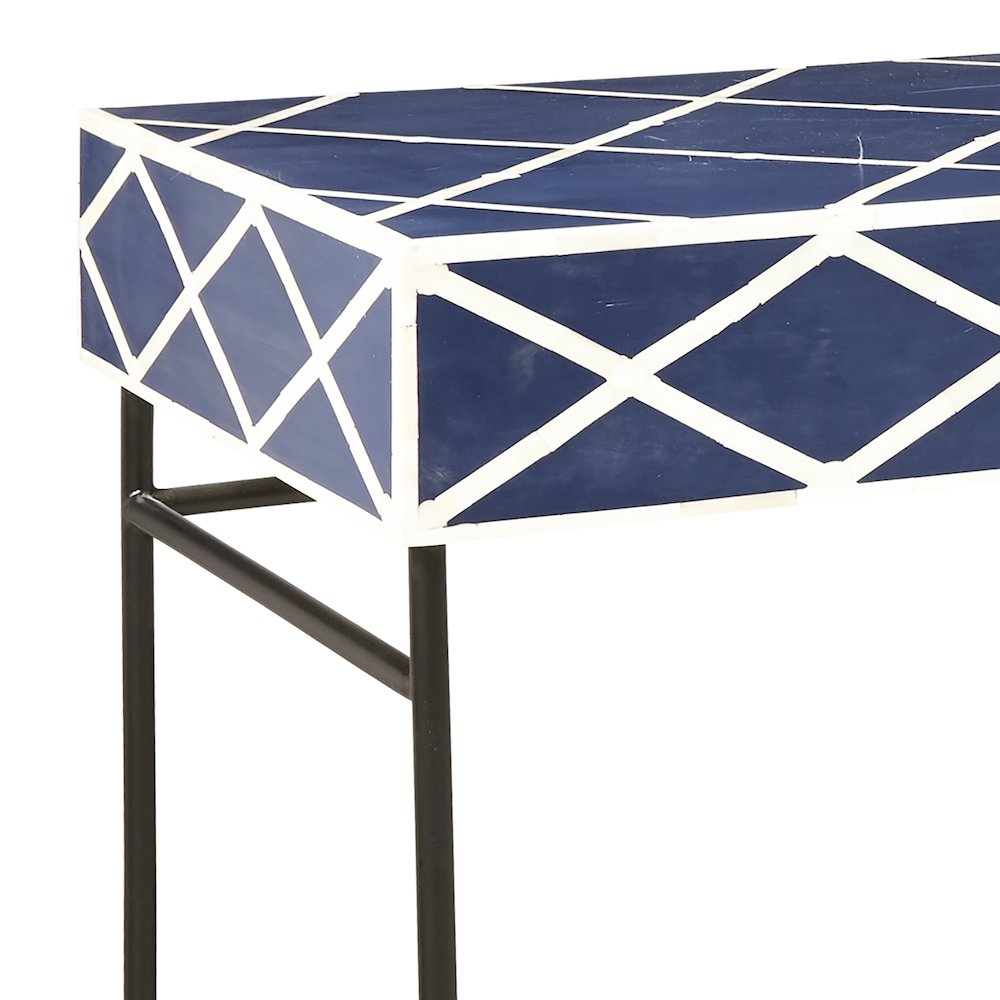 Navy Blue Writing Desk with Storage Drawer