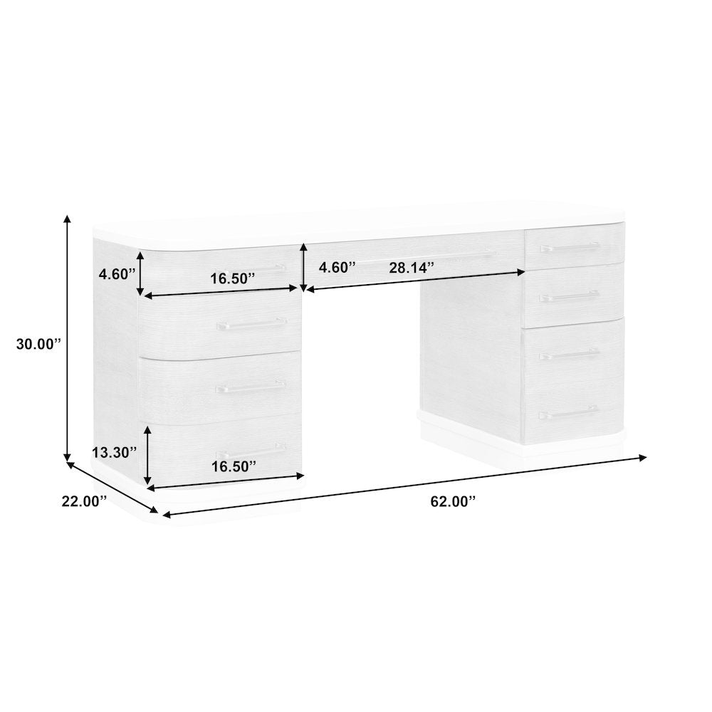 Two-Toned 7 Drawer Writing Desk