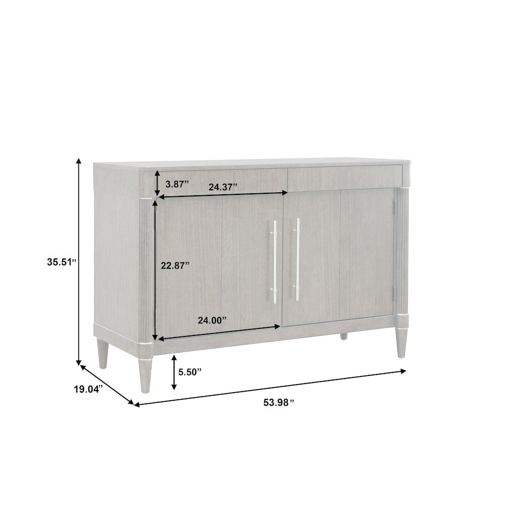 Asher Park 2 Door Server with Storage Drawer, Piano Brown Finish