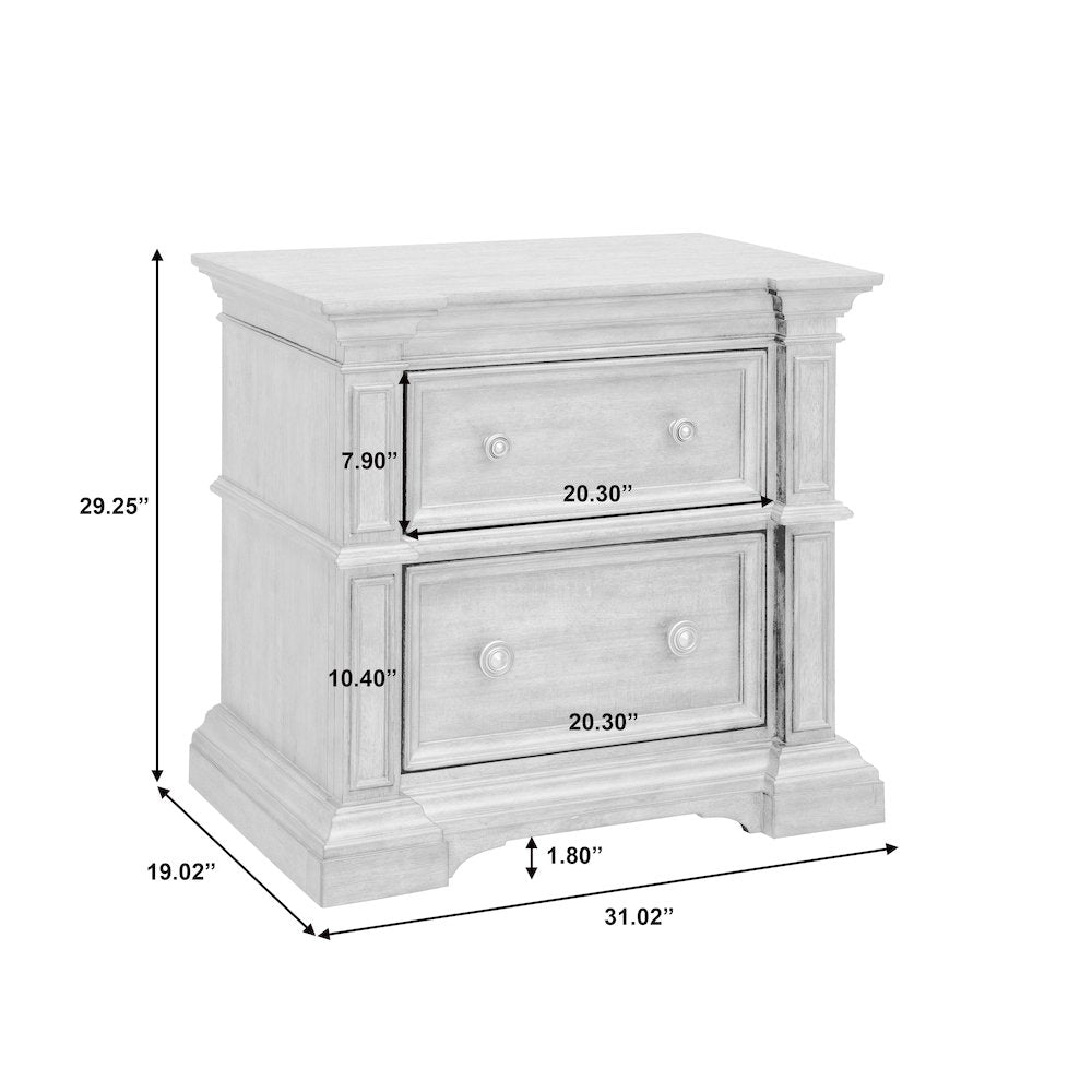 Woodbury Two Drawer Nightstand with USB in Cowboy Boots Brown